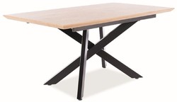 Casa Padrino tavolo da pranzo di lusso naturale / nero opaco 160-200 x 90 x A. 76 cm - Tavolo da cucina allungabile - Mobili sala da pranzo - Mobili da cucina - Mobili di lusso