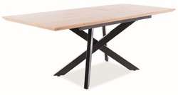 Casa Padrino tavolo da pranzo di lusso naturale / nero opaco 160-200 x 90 x A. 76 cm - Tavolo da cucina allungabile - Mobili sala da pranzo - Mobili da cucina - Mobili di lusso
