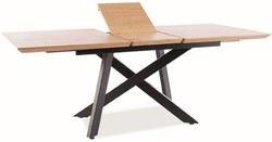 Casa Padrino tavolo da pranzo di lusso naturale / nero opaco 160-200 x 90 x A. 76 cm - Tavolo da cucina allungabile - Mobili sala da pranzo - Mobili da cucina - Mobili di lusso