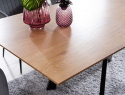 Casa Padrino tavolo da pranzo di lusso naturale / nero opaco 160-200 x 90 x A. 76 cm - Tavolo da cucina allungabile - Mobili sala da pranzo - Mobili da cucina - Mobili di lusso