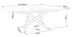 Casa Padrino tavolo da pranzo di lusso naturale / nero opaco 160-200 x 90 x A. 76 cm - Tavolo da cucina allungabile - Mobili sala da pranzo - Mobili da cucina - Mobili di lusso