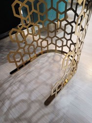 Luxus Konsole Konsolentisch mit Kunstmarmor Tischplatte Weiß Gold