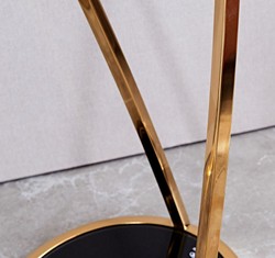Runder Luxus Edelstahl Beistelltisch Blumentisch mit Glasplatten Gold Schwarz