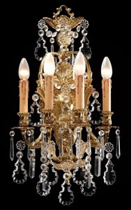 Casa Padrino luxury baroque crystal wall lamp gold 35 x 18 x H. 65 cm - Magnificent baroque style wall lamp with high quality crystal glass - Luxury quality - Made in Italy