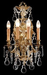 Casa Padrino luxury baroque crystal wall lamp gold 35 x 18 x H. 65 cm - Magnificent baroque style wall lamp with high quality crystal glass - Luxury quality - Made in Italy