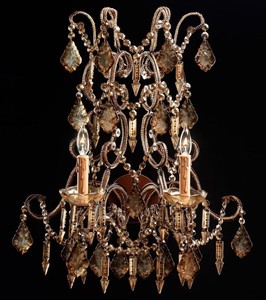Casa Padrino luxury baroque crystal double wall lamp antique silver / bronze 30 x 30 x H. 65 cm - Magnificent baroque style wall lamp with crystal glass - Luxury quality - Made in Italy