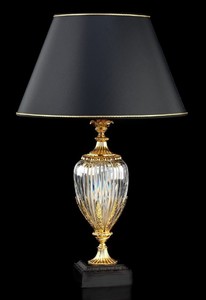 Prunkvolle Luxus Barock Kristall Tischleuchte Gold Schwarz