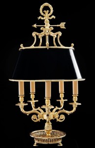 Prunkvolle Luxus Barock Tischleuchte Gold Schwarz