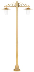 Casa Padrino lanterne de jardin Art Nouveau de luxe or 103 x 30 x H. 220 cm - Lampadaire de jardin en aluminium - Éclairage extérieur nostalgique - Qualité de luxe - Fabriqué en Italie