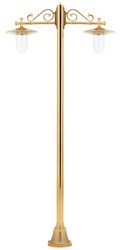 Casa Padrino lanterna da giardino Art Nouveau di lusso oro 103 x 30 x A. 220 cm - Lampada da terra da giardino in alluminio - Illuminazione esterna nostalgica - Qualità di lusso - Fatto in Italia