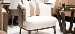 Casa Padrino luxury armchair white / gray / brown - Living room armchair - Hotel armchair - Living room furniture - Hotel furniture - Luxury furniture