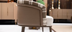 Casa Padrino luxury armchair white / gray / brown - Living room armchair - Hotel armchair - Living room furniture - Hotel furniture - Luxury furniture
