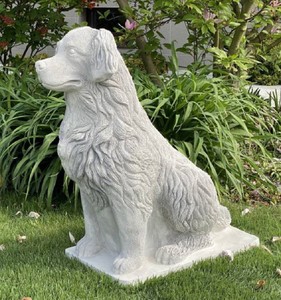 Casa Padrino scultura decorativa da giardino cane labrador grigio 67 x 36 x A. 84 cm - Figura decorativa in pietra da giardino - Figura decorativa di animale - Accessori decorativi da giardino