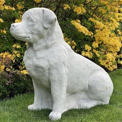 Casa Padrino scultura decorativa da giardino cane golden retriever grigio 55 x 32 x A. 77 cm - Figura decorativa in pietra da giardino - Figura decorativa di animale - Accessori da giardino