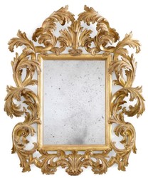 Casa Padrino luxury baroque mirror antique gold - Magnificent Italian baroque style wall mirror with antique mirror glass - Handmade baroque furniture - Made in Italy - Luxury baroque interior