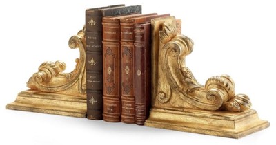 Casa Padrino Luxury Baroque Bookends Set Antique Gold - Baroque Style Desk Decoration - Office Decoration - Living Room Decoration - Decorative Accessories - Baroque Accessories - Made in Italy