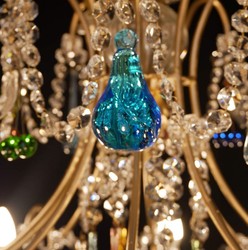 Prunkvoller Luxus Barock Kristall Kronleuchter Gold Mehrfarbig