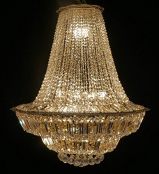 Casa Padrino Lustre Baroque de Luxe en Cristal Or Ø 80 x H. 110 cm - Lustre Rond de Style Baroque avec Verre en Cristal - Noble & Magnifique - Qualité de Luxe - Fabriqué en Italie