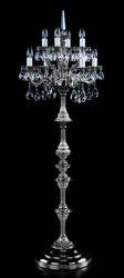 Casa Padrino luxury baroque crystal floor lamp silver Ø 56 x H. 152 cm - Magnificent brass floor lamp with Bohemian crystal glass - Baroque crystal lights - Luxury Quality
