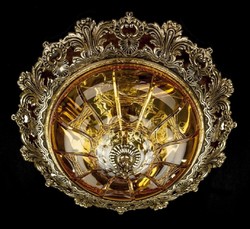 Prunkvolle Luxus Barock Deckenleuchte Antik Messing Gold Gelb Braun
