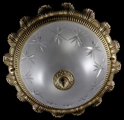 Casa Padrino lampe de couverture baroque de luxe laiton avec patiné Ø 37 x H. 21 cm - Plafonnier rond de style baroque - Luminaires baroques