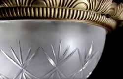 Casa Padrino lampe de couverture baroque de luxe laiton avec patiné Ø 37 x H. 21 cm - Plafonnier rond de style baroque - Luminaires baroques