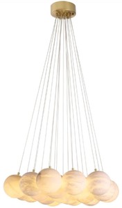 Luxus Wohnzimmer Kronleuchter Alabaster Antik Messing