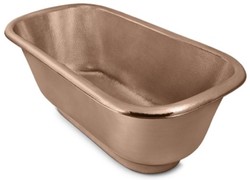Casa Padrino bañera de cobre Art Nouveau de lujo 167,6 x 83,8 x A. 61 cm - Bañera retro independiente - Muebles de baño de cobre rústicos