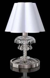 Luxus Barock Kristall Tischleuchte Silber Weiß
