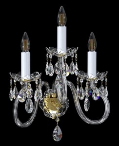 Casa Padrino luxury baroque crystal wall lamp gold / white 35.5 x 21.5 x H. 49 cm - Magnificent wall light with Bohemian crystal glass - Baroque crystal lights