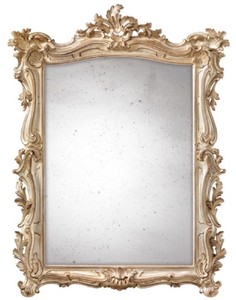 Casa Padrino luxury baroque mirror cream white / brown - Magnificent Italian baroque style wall mirror with antique mirror glass - Baroque furniture - Made in Italy - Luxury baroque interior