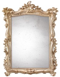 Casa Padrino luxury baroque mirror cream white / brown - Magnificent Italian baroque style wall mirror with antique mirror glass - Baroque furniture - Made in Italy - Luxury baroque interior