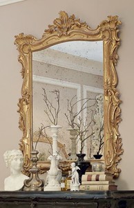 Casa Padrino specchio barocco di lusso oro antico - Specchio da parete fatto a mano in stile barocco italiano con vetro a specchio anticato - Mobili barocchi - Qualità di lusso - Fatto in Italia