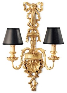 Casa Padrino luxury baroque double wall lamp gold / black 35 x 18 x H. 62 cm - Magnificent wall light in baroque style - Baroque lights - Luxury Quality - Made in Italy