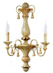 Casa Padrino luxury baroque double wall lamp antique light green / antique gold 38 x 17 x H. 59 cm - Magnificent baroque style wall light - Baroque lights - Luxury Quality - Made in Italy