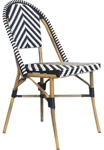 Casa Padrino Luxus Esszimmer Stuhl 8er Set Weiß / Schwarz / Beige 49 x 46 x H. 91 cm - Luxus Rattan Garten Stühle - Esszimmer Möbel - Garten Möbel - Rattan Möbel - Luxus Möbel