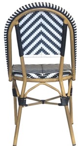 Casa Padrino Luxus Esszimmer Stuhl 6er Set Weiß / Schwarz / Beige 49 x 46 x H. 91 cm - Luxus Rattan Garten Stühle - Esszimmer Möbel - Garten Möbel - Rattan Möbel - Luxus Möbel