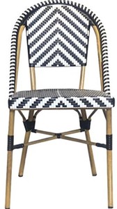 Casa Padrino chaise de salle à manger de luxe blanc / noir / beige 49 x 46 x H. 91 cm - Chaise de jardin en rotin de luxe - Meubles de salle à manger - Meubles de jardin en rotin de luxe