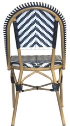 Casa Padrino luxury dining chair white / black / beige 49 x 46 x H. 91 cm - Luxury rattan garden chair - Dining room furniture - Garden furniture - Rattan furniture - Luxury furniture