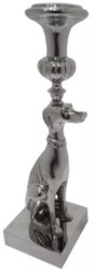 Barock Metall Kerzenhalter Kerzenständer Hund Silber