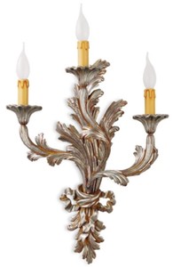 Casa Padrino luxury baroque wall lamp antique silver 40 x 20 x H. 58 cm - Magnificent baroque style wall lamp - Baroque lights - Luxury quality - Made in Italy