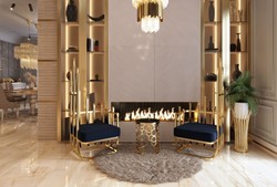 Casa Padrino fauteuil design de luxe côté gauche noir / or 68 x 68 x H. 153 cm - Meubles de salon - Meubles d'hôtel - Meubles de luxe