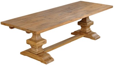 Casa Padrino table à manger de style campagnard naturel - Différentes Tailles - Table de cuisine extensible rustique en bois massif - Meubles de salle à manger de style campagnard rustique