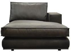 Casa Padrino luxury leather chaise longue left side black 106 x 186 x H. 83 cm - Genuine leather lounge chair - Recliner- Living room furniture - Luxury furniture