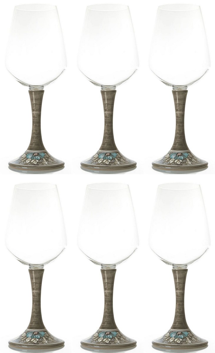 Casa Padrino conjunto de 6 copas de vino de lujo marrón / multicolor A. 23,5 cm - Copas de vino hechas y pintadas a mano - Accesorios hoteles y restaurantes - Calidad de lujo - Hecho en Italia Casa Padrino conjunto de 6 copas de vino de lujo marrón / multicolor A. 23,5 cm - Copas de vino hechas y pintadas a mano - Accesorios hoteles y restaurantes - Calidad de lujo - Hecho en Italia