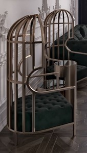 Casa Padrino fauteuil de luxe vert foncé / or 78 x 78 x H. 156 cm - Fauteuil de salon - Fauteuil d'hôtel - Meuble de salon - Meuble d'hôtel - Meuble de luxe