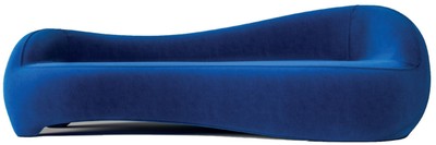 Casa Padrino luxury velvet sofa blue 280 x 105 x H. 68 cm - Living room sofa - Hotel sofa - Living room furniture - Hotel furniture - Luxury furniture