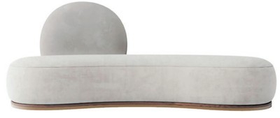 Casa Padrino luxury velvet sofa gray / brown / brass 230 x 100 x H. 86 cm - Curved living room sofa - Hotel sofa - Living room furniture - Hotel furniture - Luxury furniture
