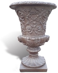 Prunkvoller Luxus Barock Blumentopf Bronze