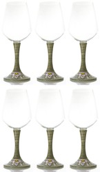 Luxus Keramik Weinglas 6er Set Olivgrün Mehrfarbig Luxus Keramik Weinglas 6er Set Olivgrün Mehrfarbig